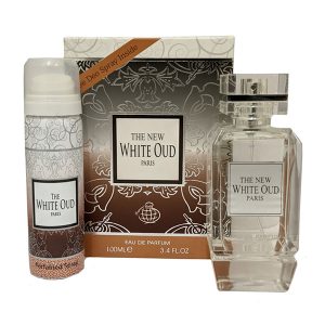 The New White Oud Paris Gift Set Unisex 100ml Eau De Perfume And Deo Spray
