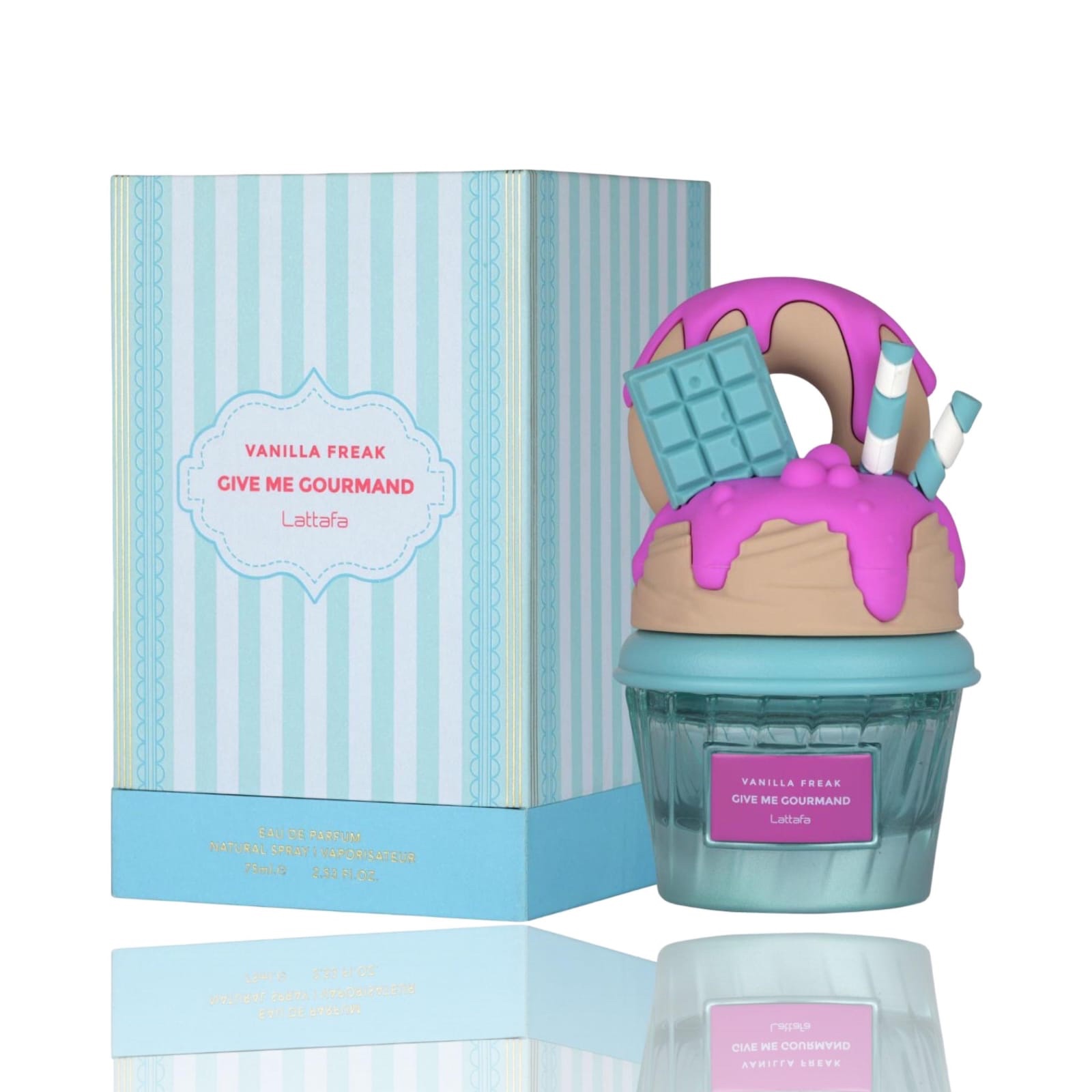 Vanilla Freak (Give Me Gourmand) – Eau de parfum for women (blue bottle 75 ml) – Lattafa